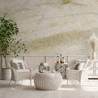 Cream and Ochre Marble Veins Wall Mural