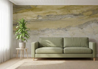Golden Veined Ochre Marble Texture Wall Mural