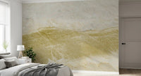 Golden Veined Ocher Stone Texture Wall Mural