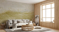 Golden Veined Ocher Stone Texture Wall Mural
