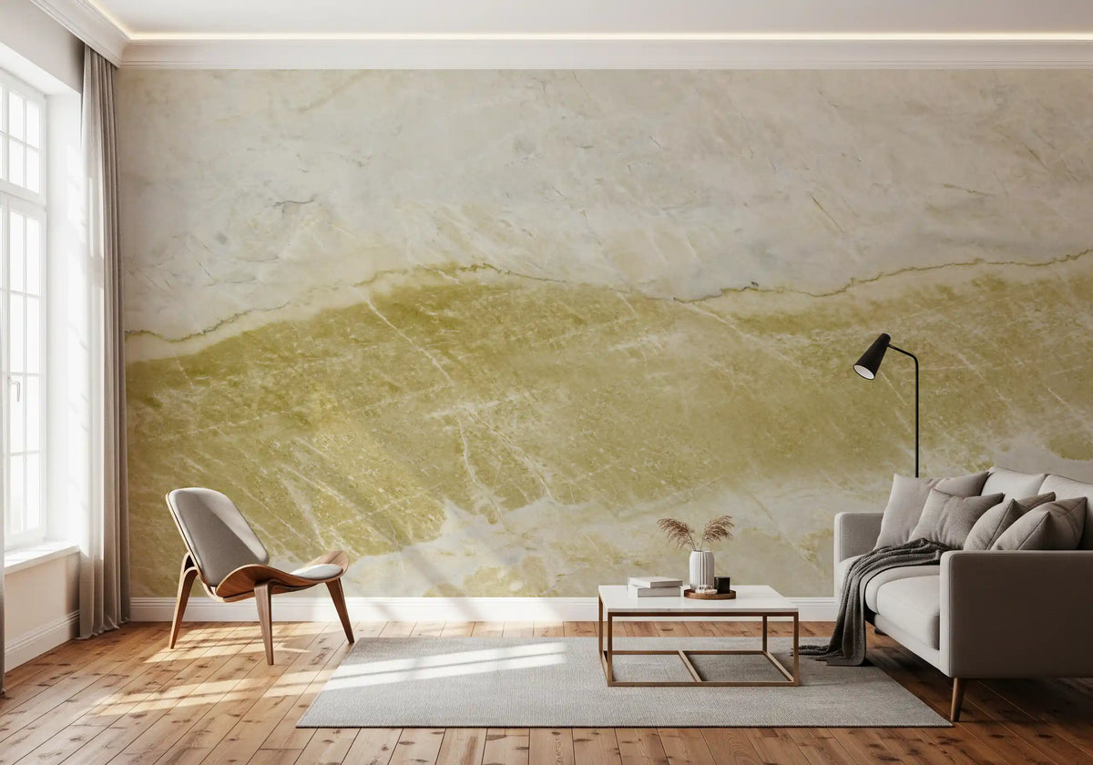 Golden Veined Ocher Stone Texture Wall Mural