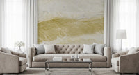 Golden Veined Ocher Stone Texture Wall Mural