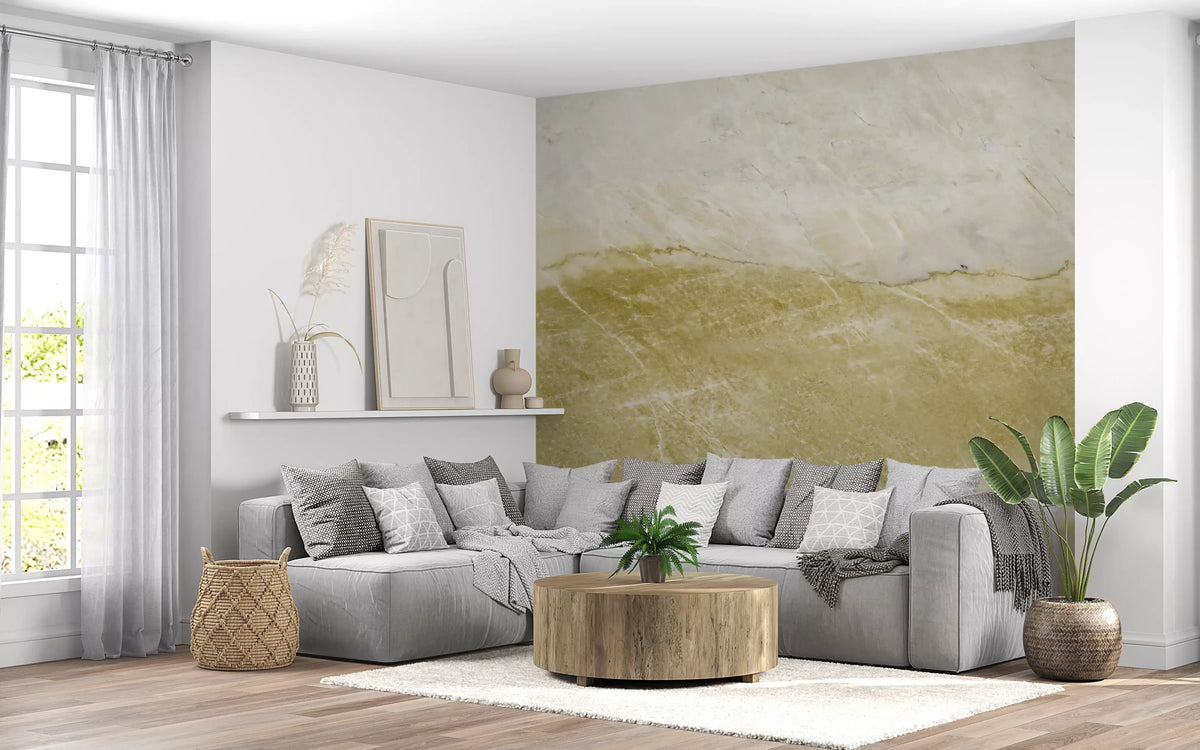 Golden Vein Natural Stone Slab Wall Mural
