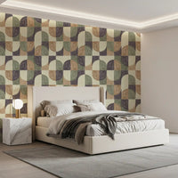 Bold Textured Hand Painted Geometries Curated Harmony Tones Wallpaper⁠