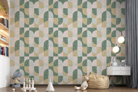 Bold Textured Hand Painted Geometries Beautifully Balanced Wallpaper⁠