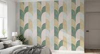 Mid Mod Textured Hand Painted Geometries Beautifully Balanced Wallpaper⁠