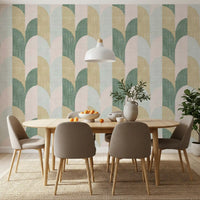 Mid Mod Textured Hand Painted Geometries Beautifully Balanced Wallpaper⁠
