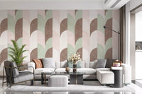 Mid Mod Textured Hand Painted Geometries Grandmillennial Delight Soft Wallpaper⁠