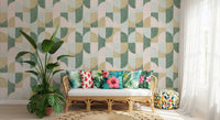 Tiled Textured Hand Painted Geometries Beautifully Balanced Wallpaper⁠