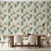 Tiled Textured Hand Painted Geometries Beautifully Balanced Wallpaper⁠