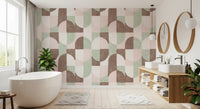 Tiled Textured Hand Painted Geometries Grandmillennial Delight Soft Wallpaper⁠
