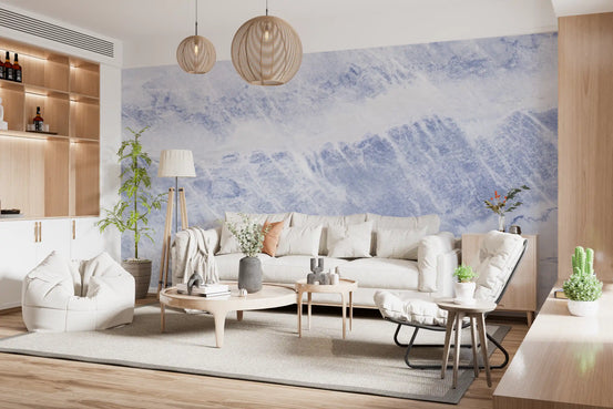 Azure Marble Veins Wall Mural