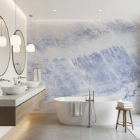 Azure Marble Veins Wall Mural