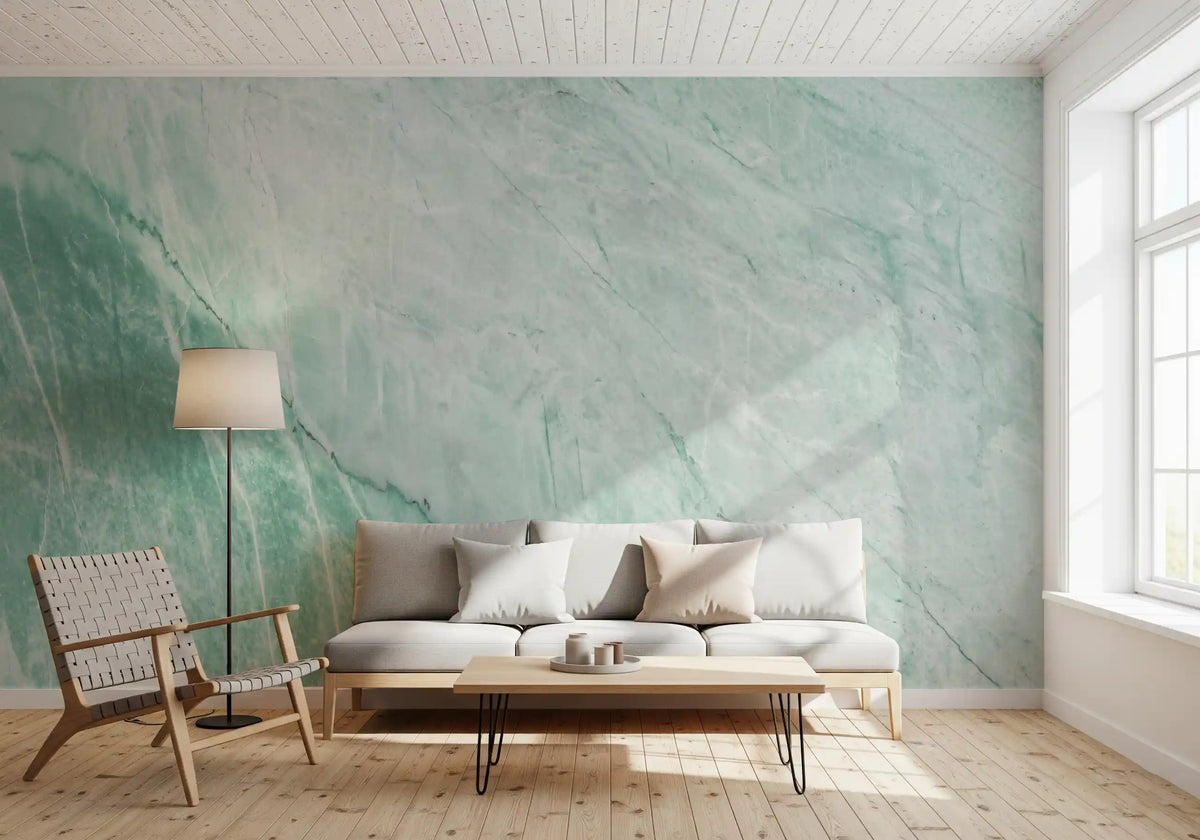 Mint Jade Stone Texture Wall Mural