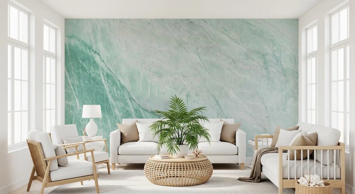 Mint Jade Stone Texture Wall Mural