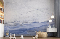 Blue Veined Marble Horizon Wall Mural