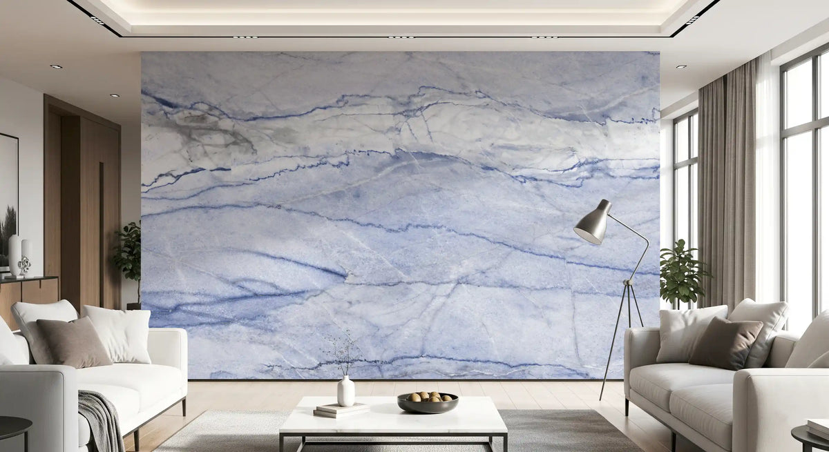 Azure Marble Vein Wall Mural