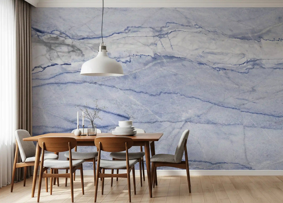 Azure Marble Vein Wall Mural