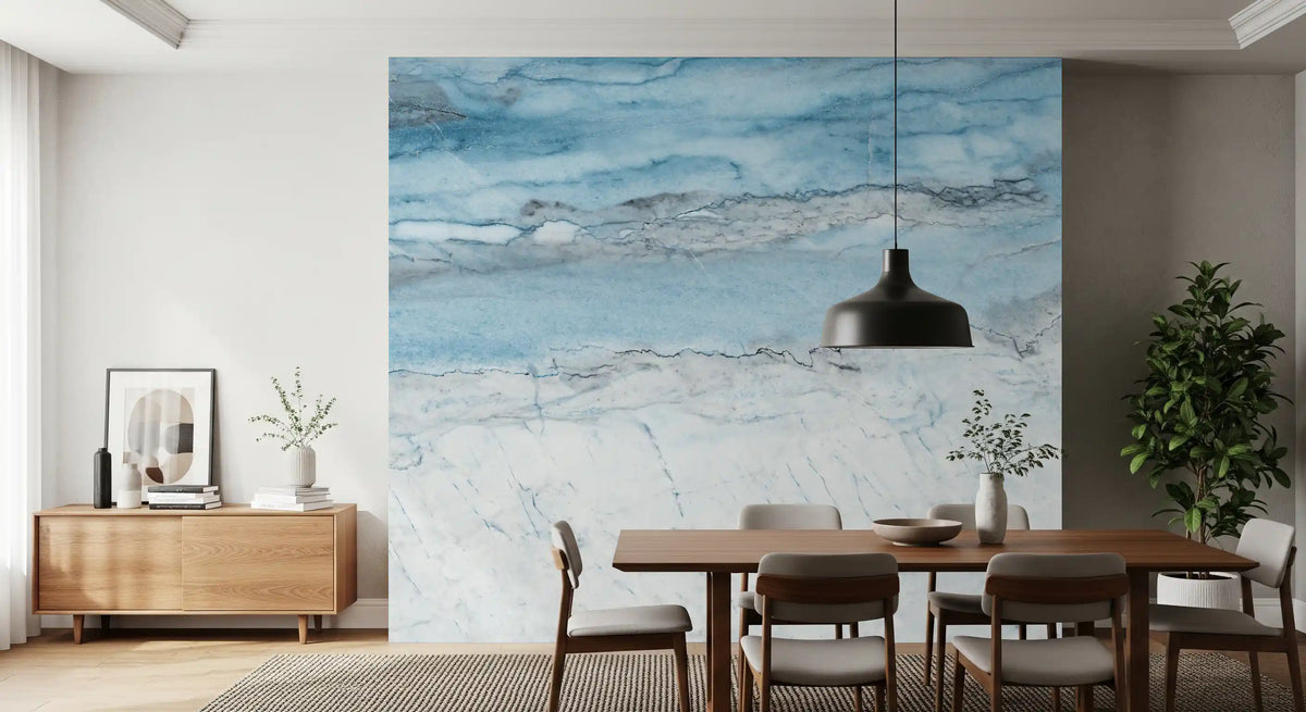 Cerulean Veined Marble Wall Mural