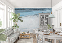 Cerulean Veined Marble Slab Wall Mural