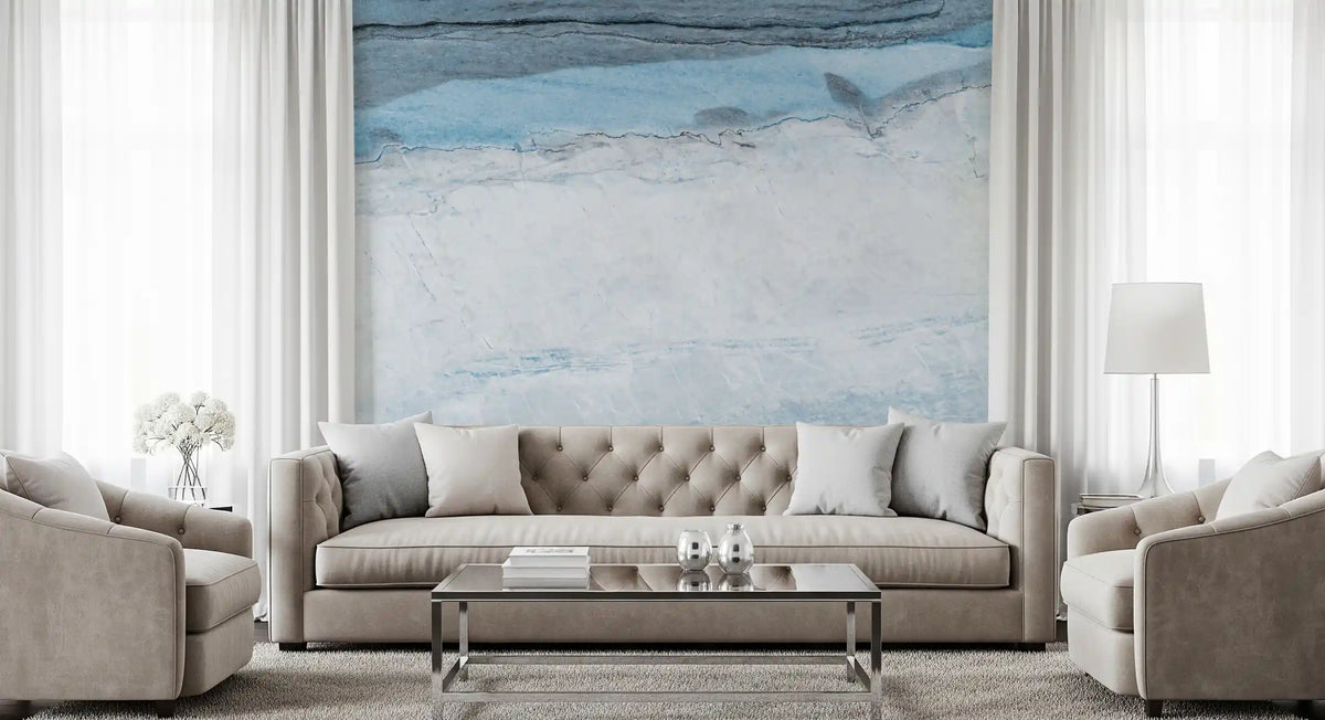 Cerulean Veined Marble Slab Wall Mural