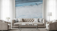 Cerulean Veined Marble Slab Wall Mural