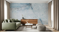 Cool Blue Marble Veins Wall Mural
