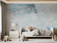 Cool Blue Marble Veins Wall Mural