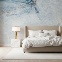 Cool Blue Marble Veins Wall Mural