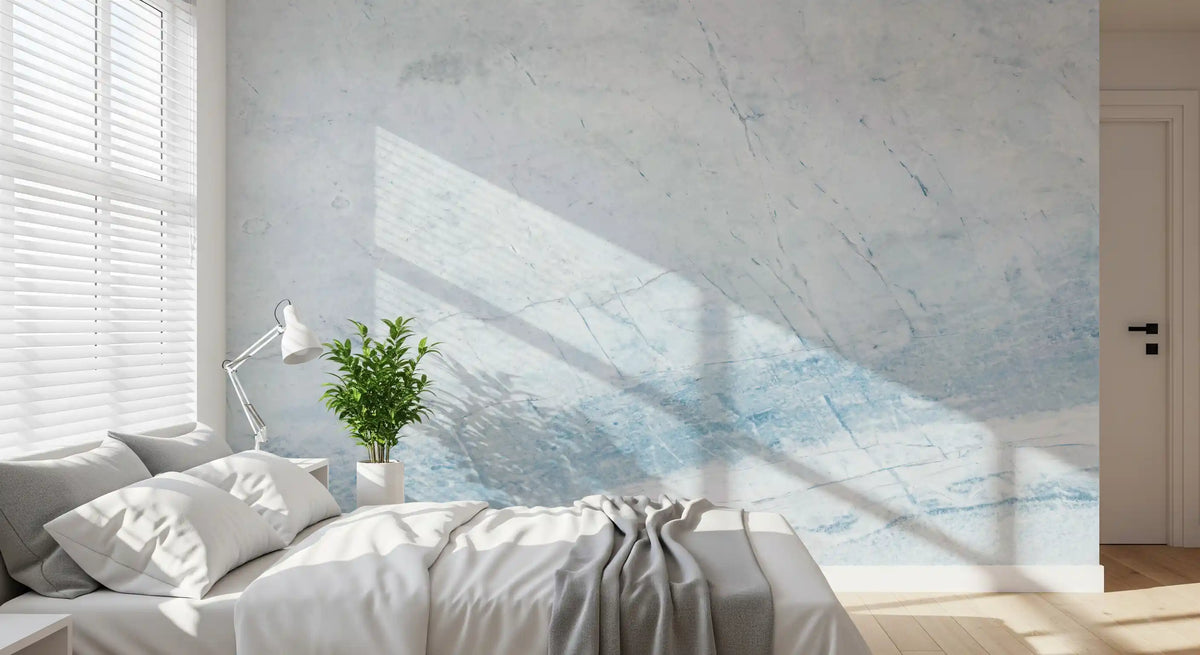 Serene Blue Veined Marble Wall Mural