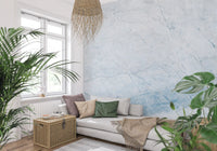 Serene Blue Veined Marble Wall Mural