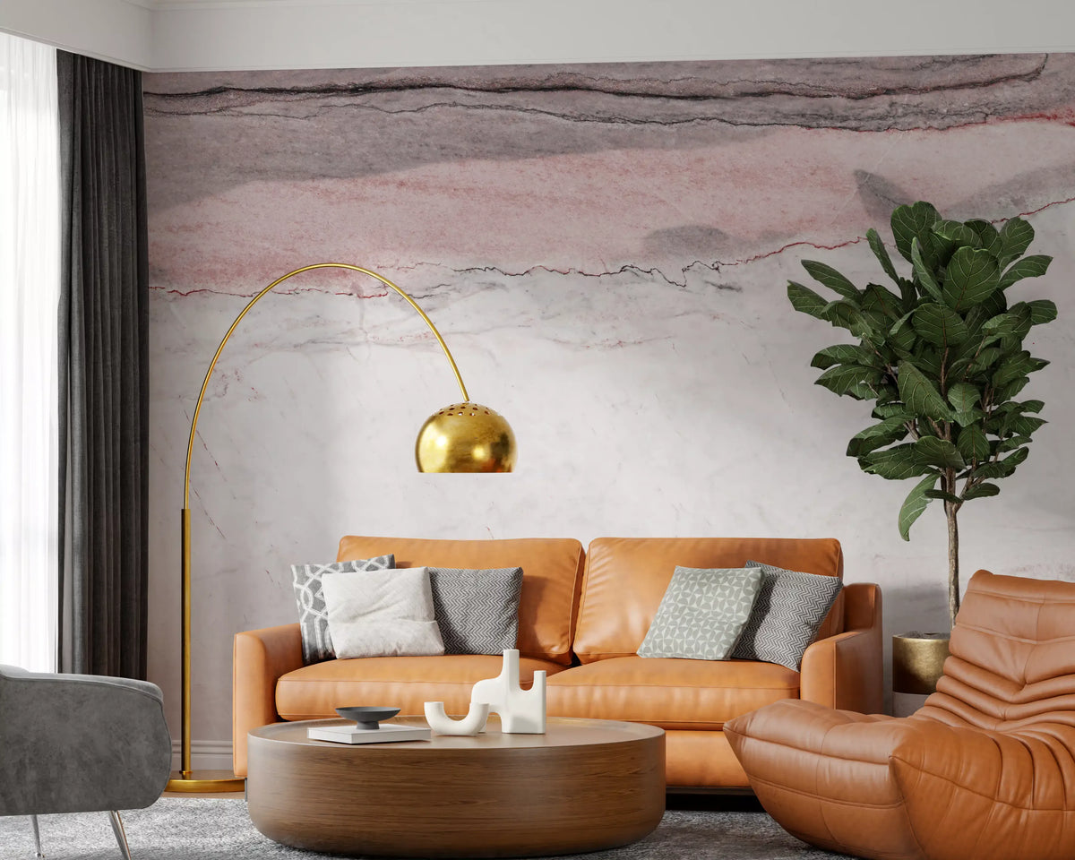 Rose Quartz Marble Vein Wall Mural