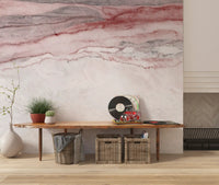 Rose Quartz Veined Marble Wall Mural