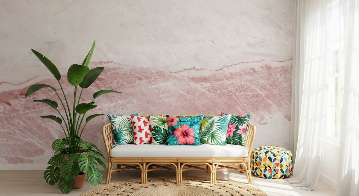 Rose Quartz Marble Vein Wall Mural