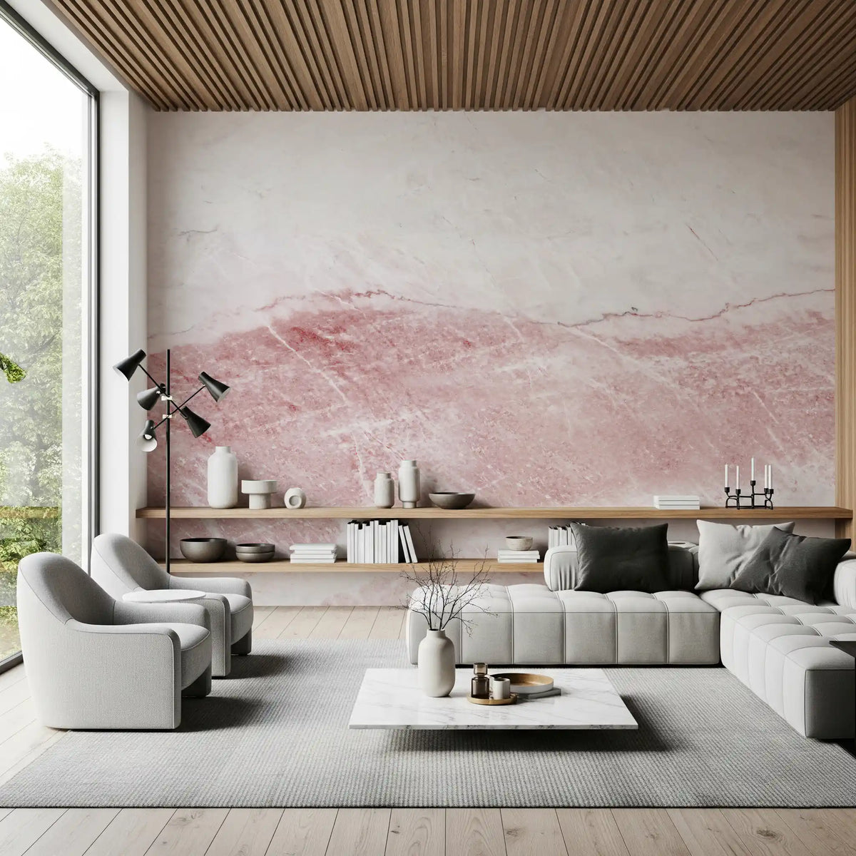 Rose Quartz Marble Vein Wall Mural