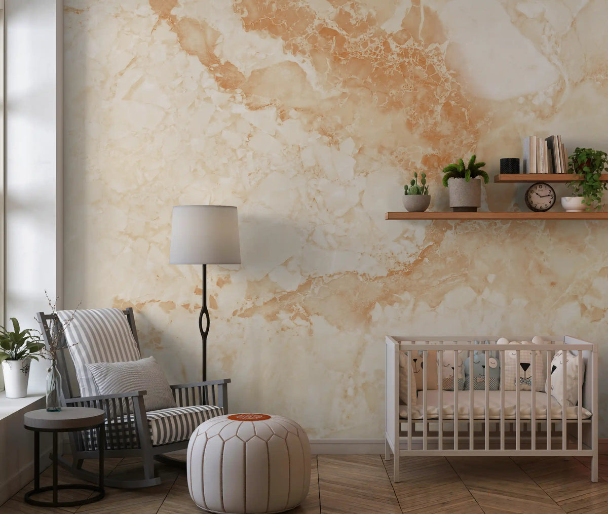 Natural Cream Marble Stone Texture Wall Mural