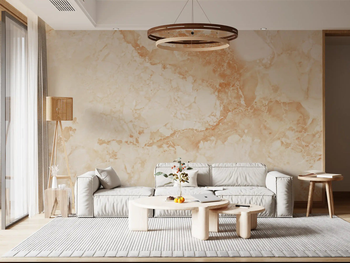 Natural Cream Marble Stone Texture Wall Mural