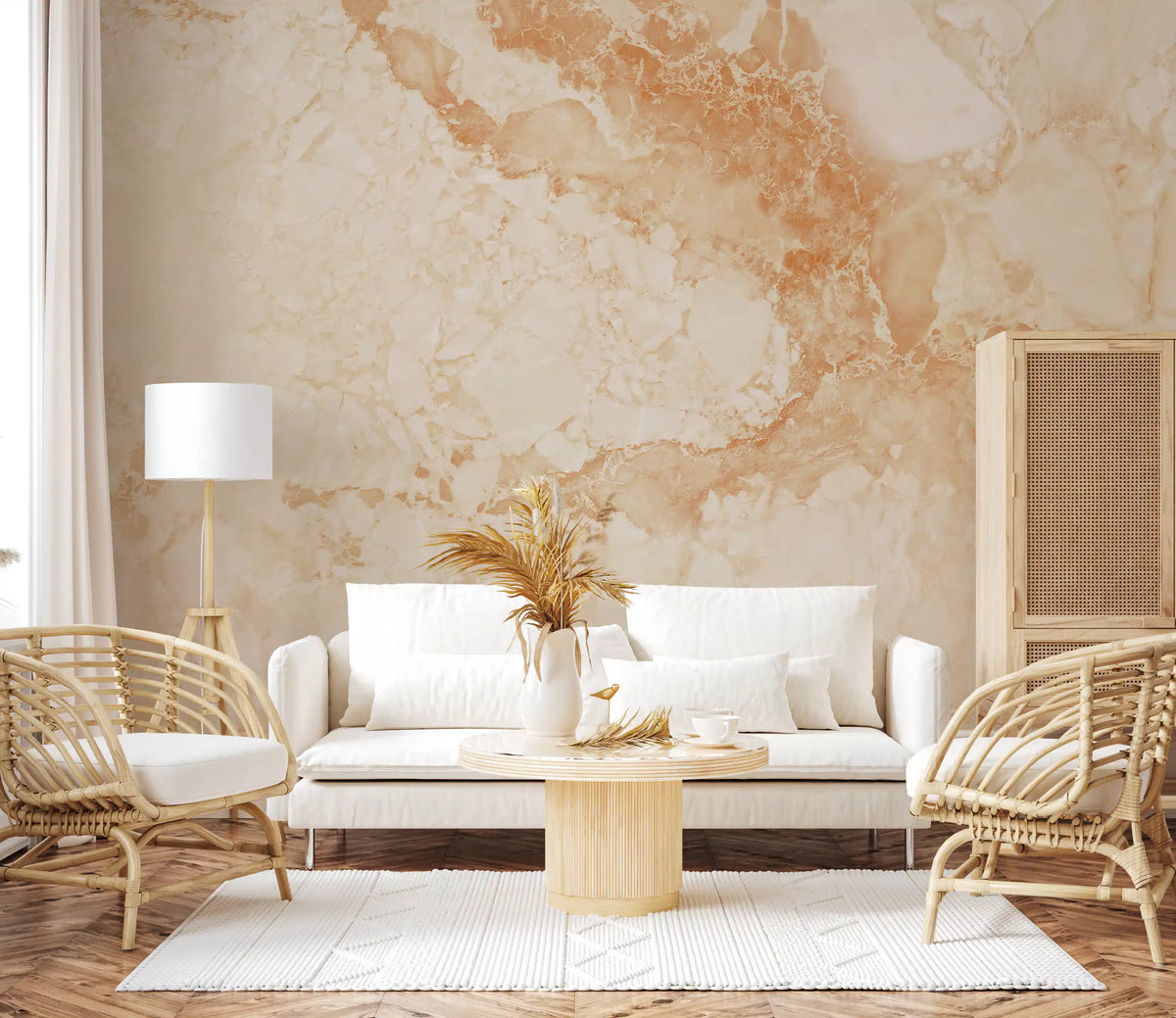 Natural Cream Marble Stone Texture Wall Mural