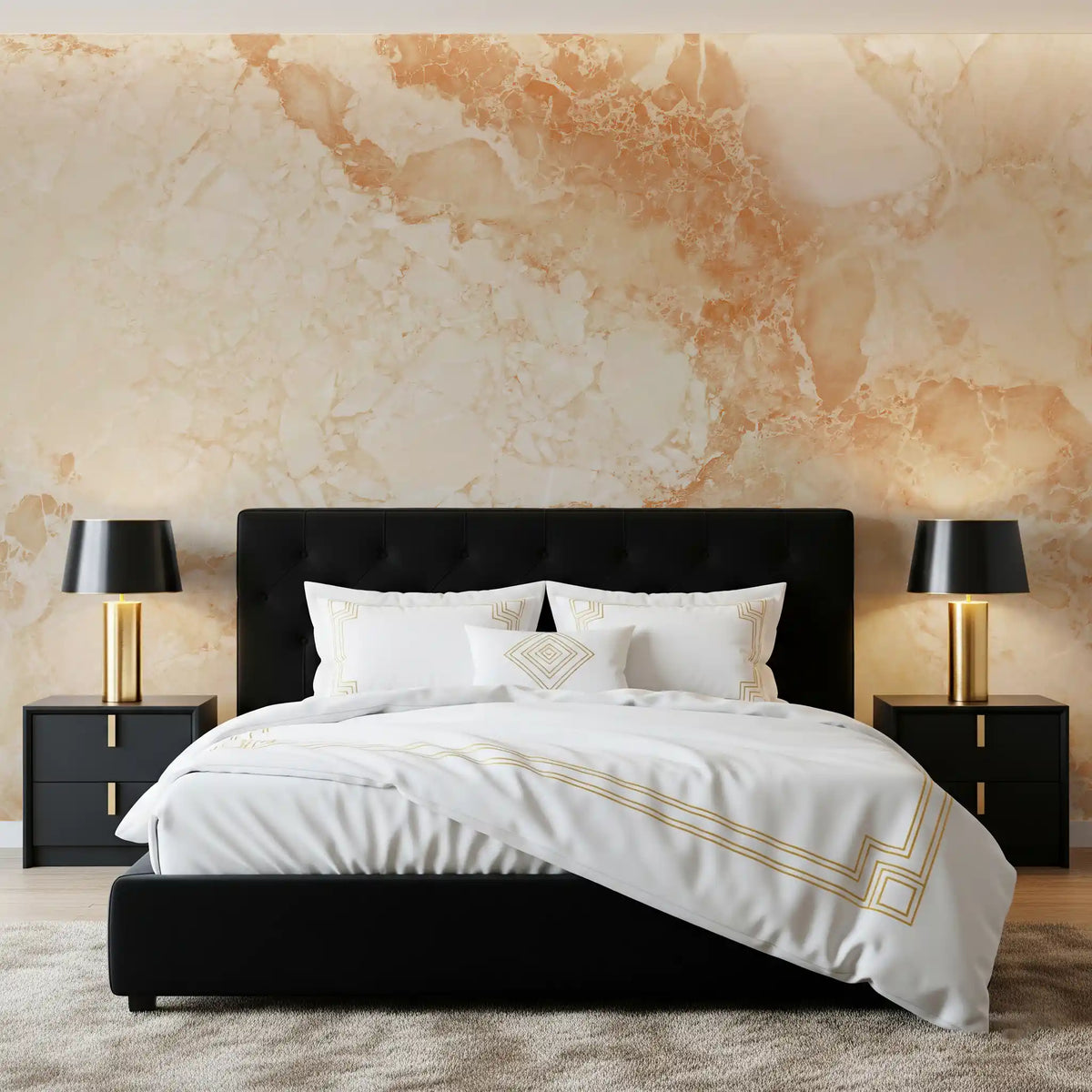 Natural Cream Marble Stone Texture Wall Mural