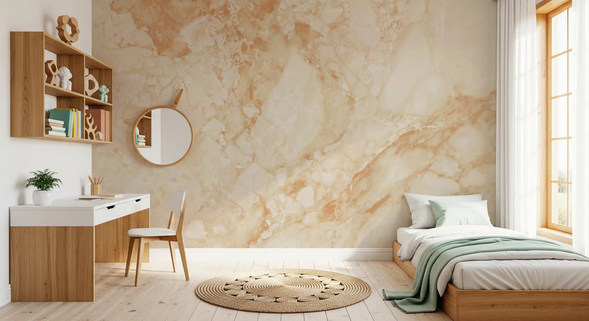 Cream And Sienna Marble Slab Wall Mural