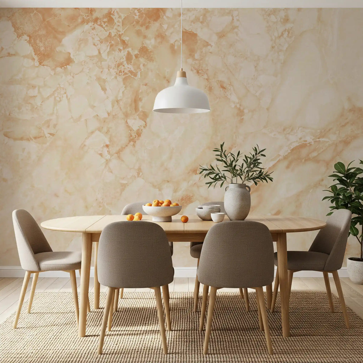 Cream And Sienna Marble Slab Wall Mural