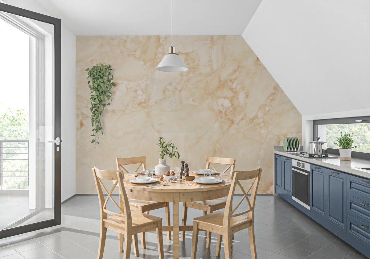 Cream Terrazzo Stone Texture Wall Mural