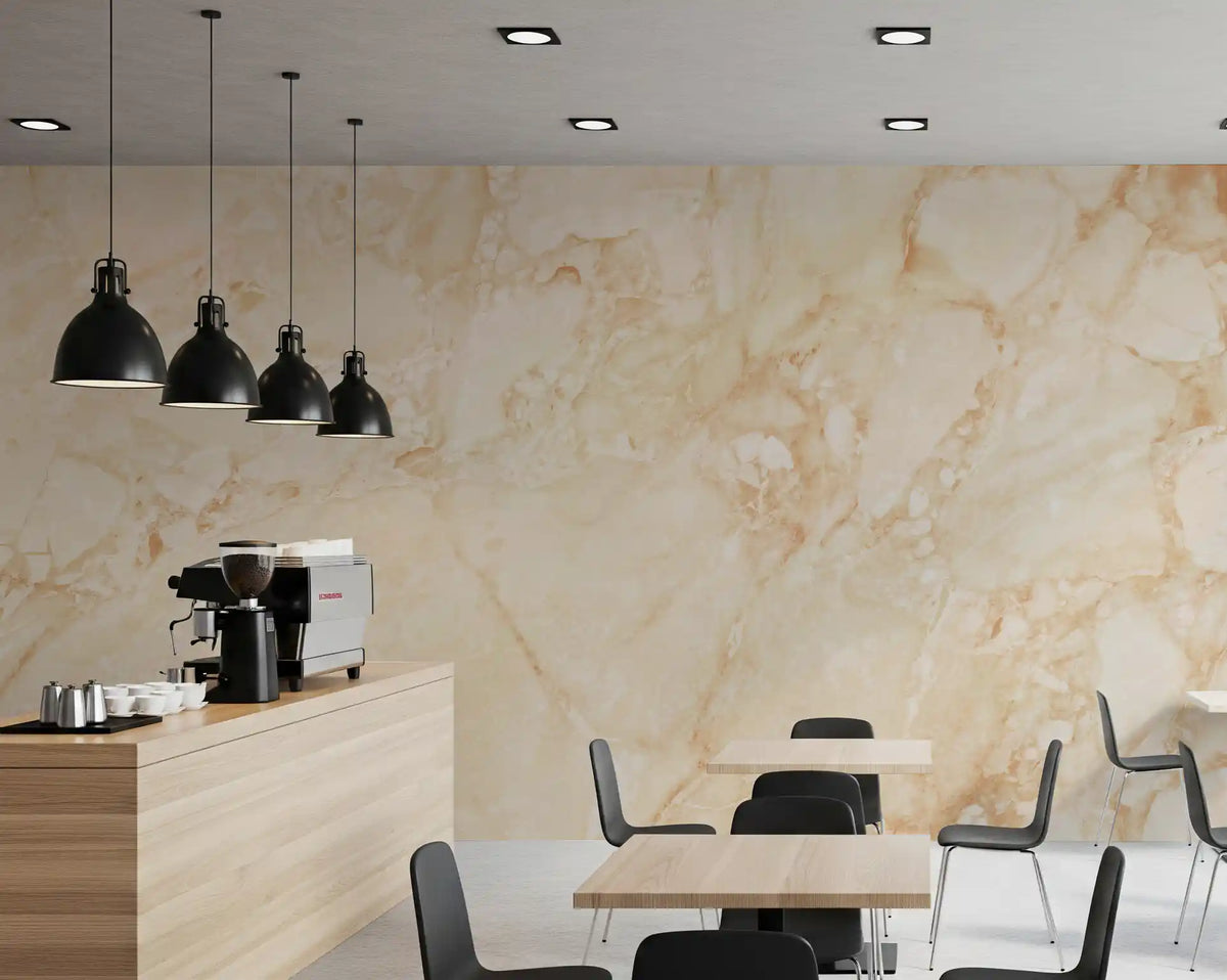 Cream Terrazzo Stone Texture Wall Mural