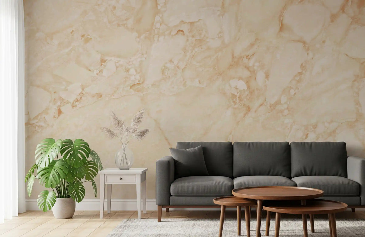 Cream Terrazzo Stone Texture Wall Mural
