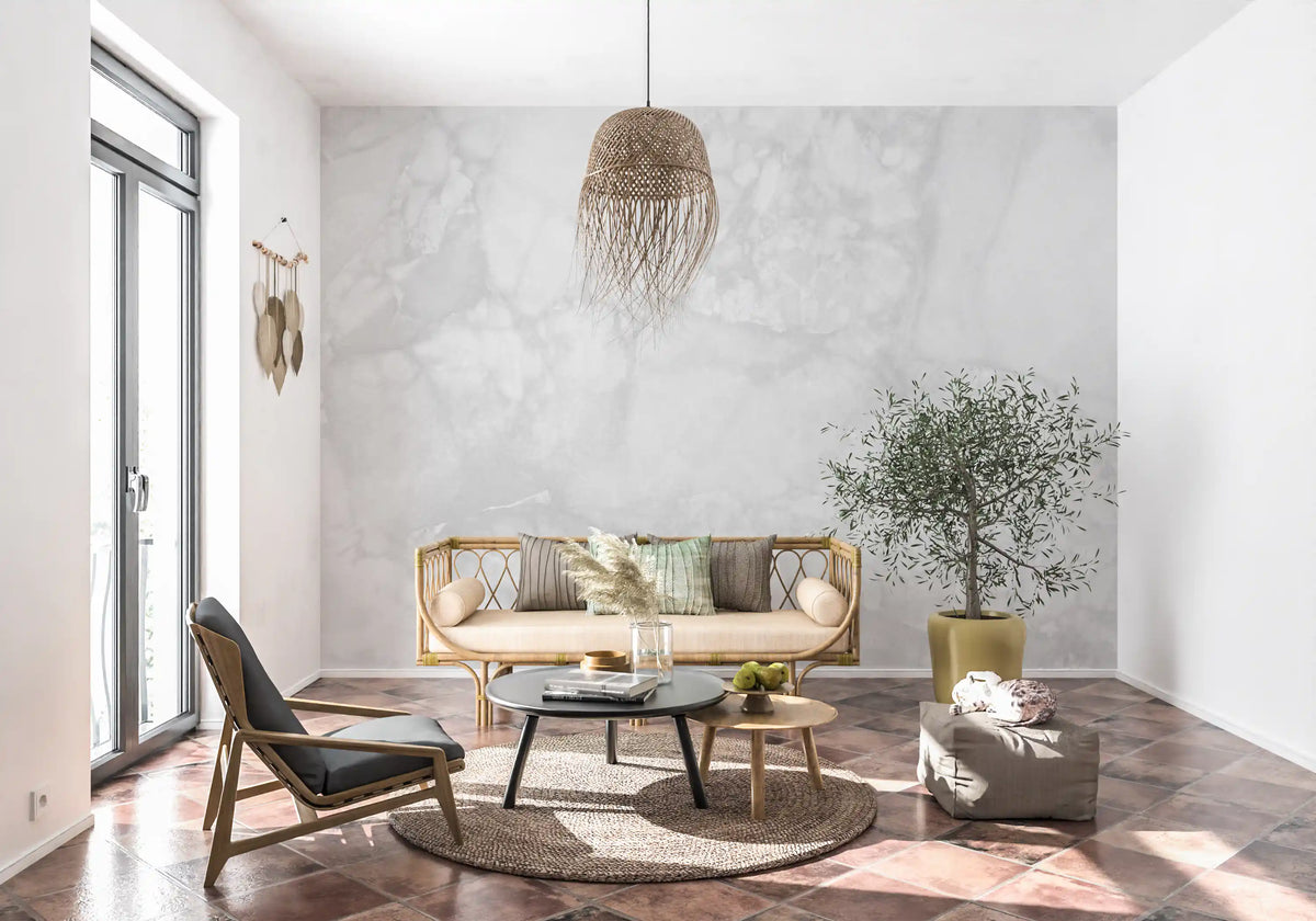 Monochrome Carrara Marble Texture Wall Mural