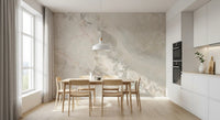 Natural Cream and Gray Marble Slab Wall Mural