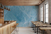 Cerulean Veined Stone Wall Mural