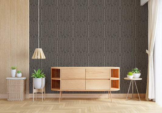 Monochrome Linear Wave Texture Wallpaper⁠