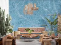 Azure Marble Vein Texture Wall Mural