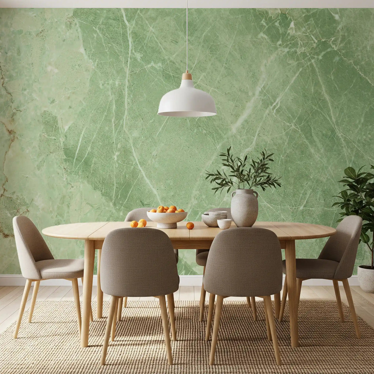 Sage Green Veined Marble Stone Wall Mural